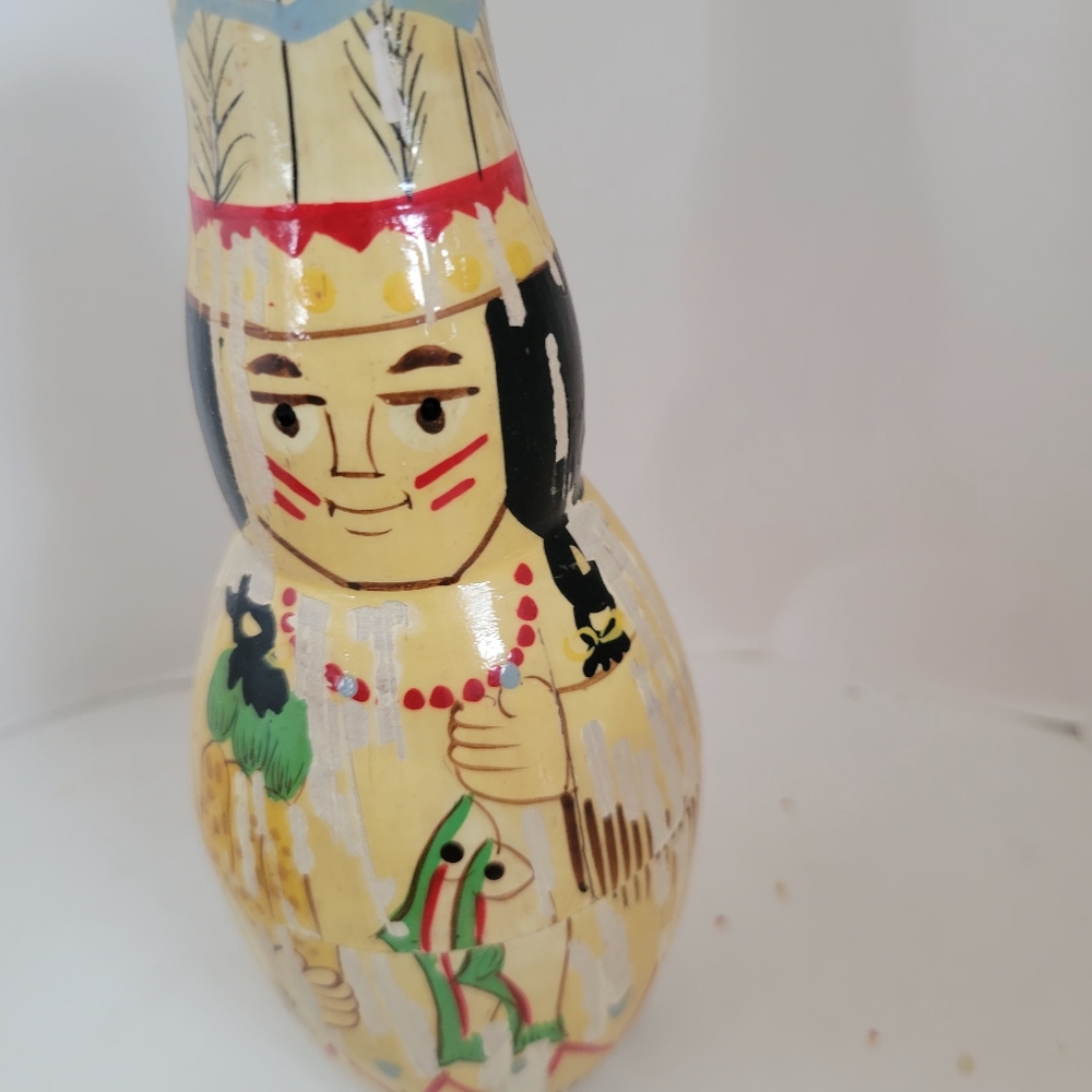 Vintage Midwest Importers Cannon Falls Native American Nesting Dolls 10...